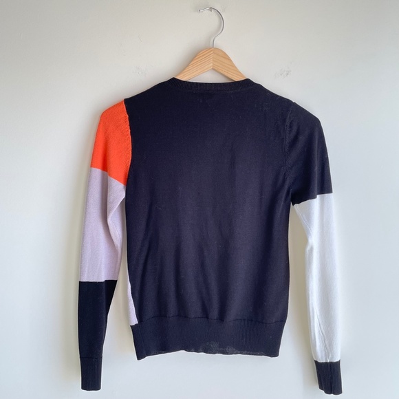 Solar Womens Black Orange Creme Fitted Cardigan Sweater Size S - Picture 3 of 16